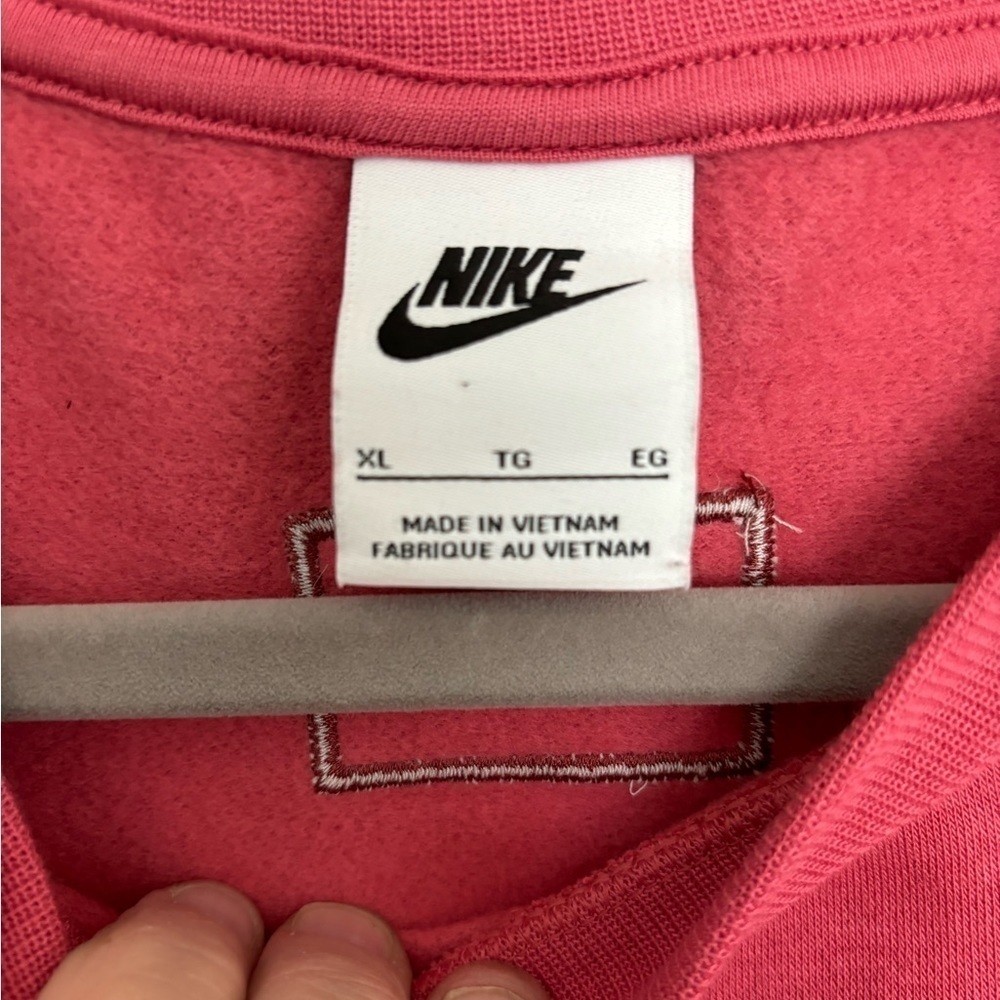 NIKE Womens Icon Clash pink Cropped over-sized Sweatshirt size XL - Picture 3 of 8